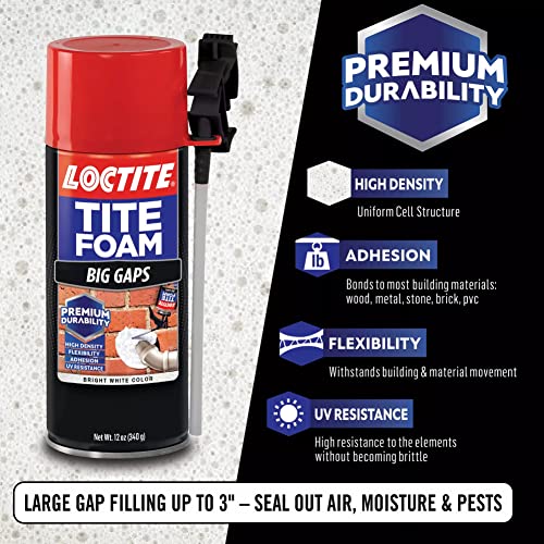 Loctite Tite Foam Sealant for Large Gaps - 12oz Spray - DIY Builder's Hub
