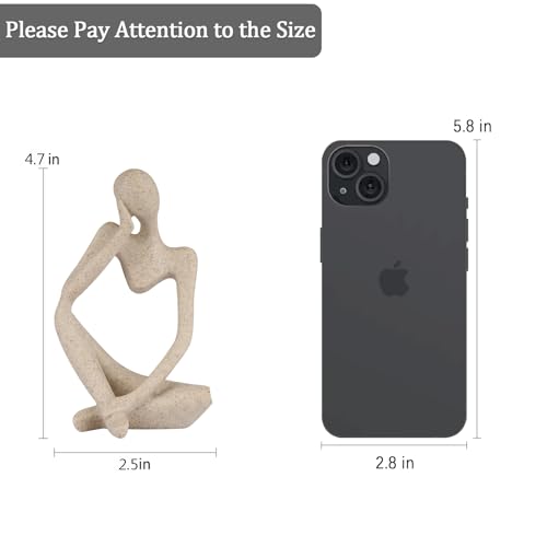 Elegant Sandstone Resin Thinker Sculpture for Home Decor - Image 2