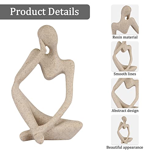 Elegant Sandstone Resin Thinker Sculpture for Home Decor - Image 4