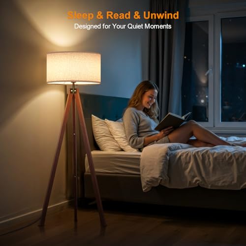 Mid Century Wood Tripod Floor Lamp - Stylish Lighting Solution - Image 6