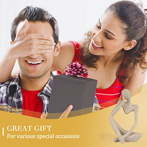 Elegant Sandstone Resin Thinker Sculpture for Home Decor - Image 6