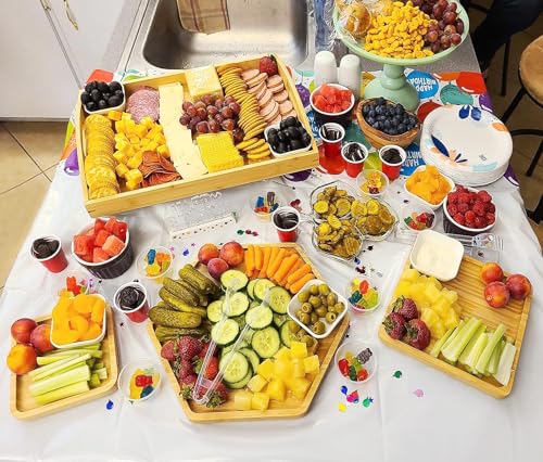 Elegant Bamboo Serving Trays with Easy-Grip Handles - Image 3