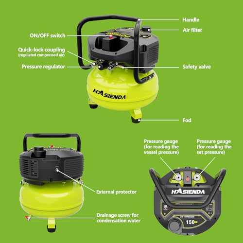 150 PSI 6-Gallon Oil-Free Air Compressor - Quiet & Portable - DIY Builder's Hub