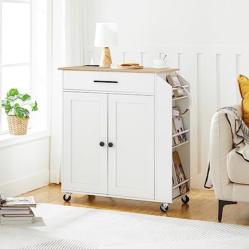 Multifunctional Kitchen Island with Power Outlet by HOOBRO - DIY Builder's Hub
