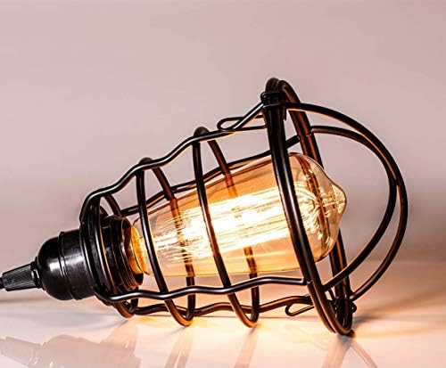Vintage Adjustable Hanging Cage Pendant Light Fixture - DIY Builder's Hub