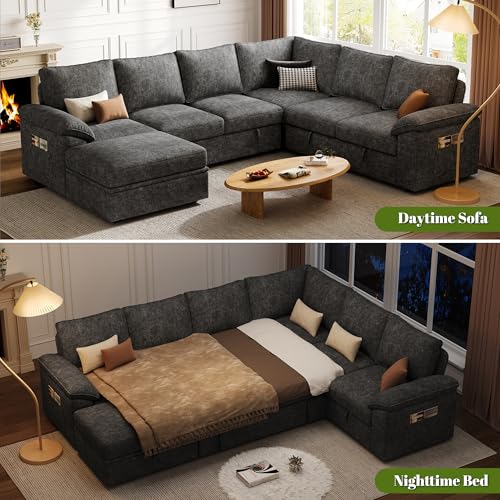 108-Inch Sleeper Sectional Sofa with Storage Solutions - DIY Builder's Hub