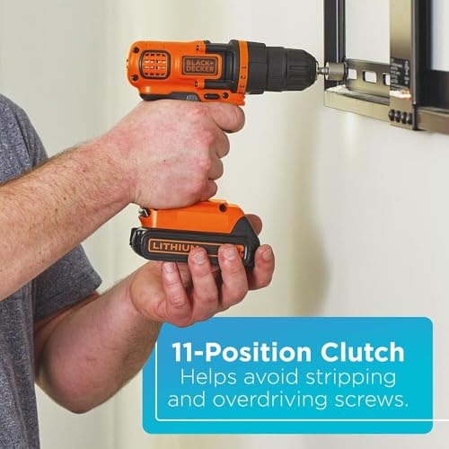 BLACK+DECKER 20V MAX Cordless Drill with LED Light & Battery - DIY Builder's Hub