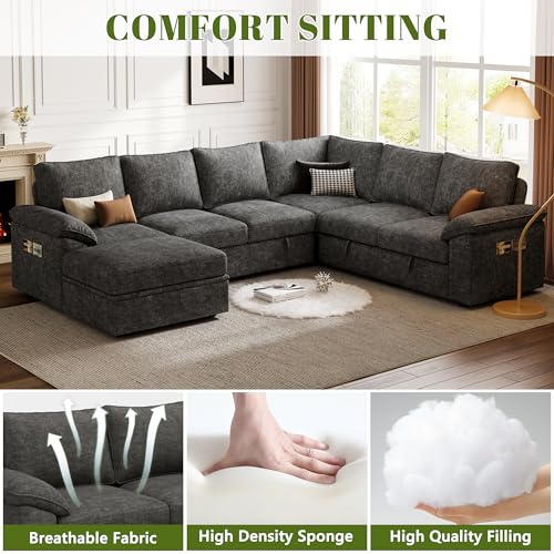 108-Inch Sleeper Sectional Sofa with Storage Solutions - DIY Builder's Hub