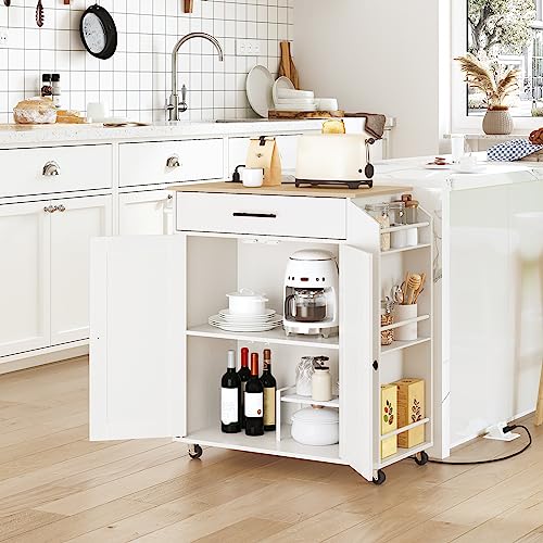 Multifunctional Kitchen Island with Power Outlet by HOOBRO - DIY Builder's Hub