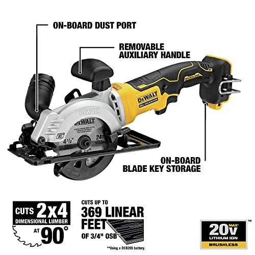 DEWALT 20V MAX 4-1/2" Circular Saw - Tool Only (DCS571B) - DIY Builder's Hub