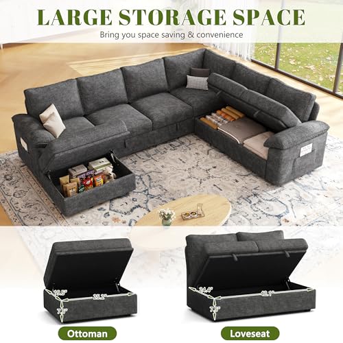 108-Inch Sleeper Sectional Sofa with Storage Solutions - DIY Builder's Hub