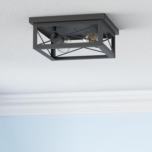 Industrial 2-Light Flush Mount Ceiling Fixture - DIY Builder's Hub