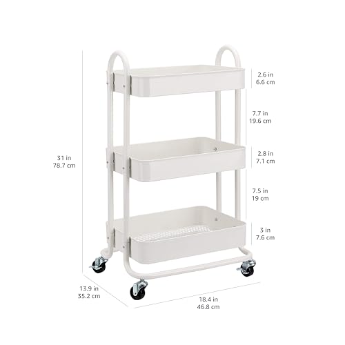 Amazon Basics 3-Tier Rolling Utility Cart - Versatile Storage Solution - DIY Builder's Hub