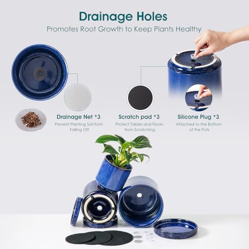 Vancasso 3-Piece Ceramic Plant Pot Set for Elegant Decor - DIY Builder's Hub