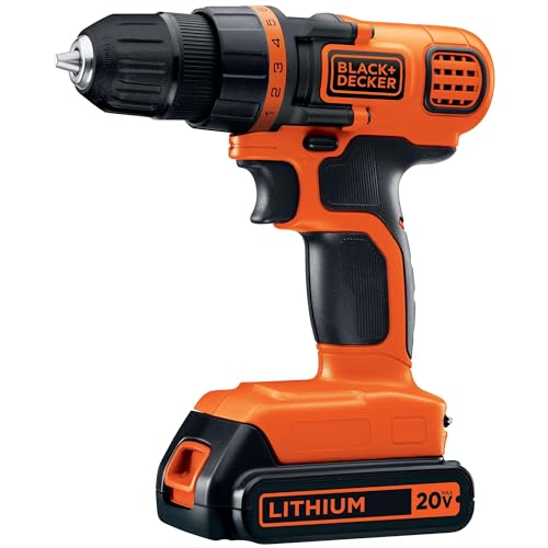 BLACK+DECKER 20V MAX Cordless Drill with LED Light & Battery - DIY Builder's Hub