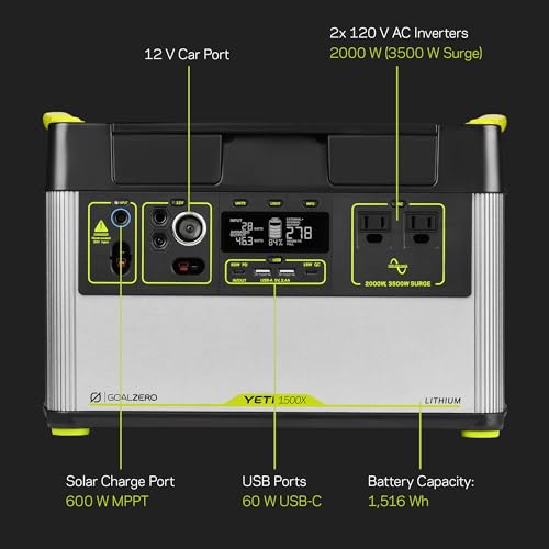 Goal Zero Yeti 1500X Portable Power Station - 1,516Wh Battery - DIY Builder's Hub