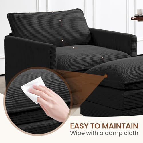 Stylish Corduroy Armchair and Ottoman Set for Cozy Living - DIY Builder's Hub