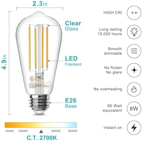 Dimmable Vintage Edison Bulbs - Elegant Lighting Solution - DIY Builder's Hub