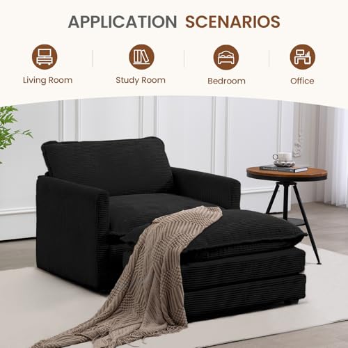 Stylish Corduroy Armchair and Ottoman Set for Cozy Living - DIY Builder's Hub
