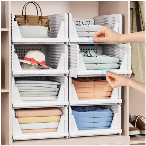 Stackable Closet Storage Bins - Set of 5 Durable Organizers - DIY Builder's Hub