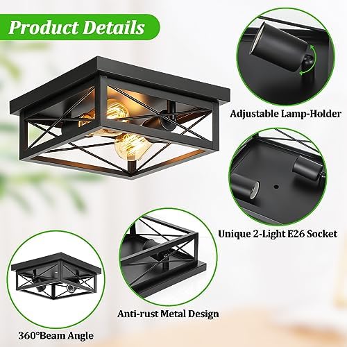 Industrial 2-Light Flush Mount Ceiling Fixture - DIY Builder's Hub