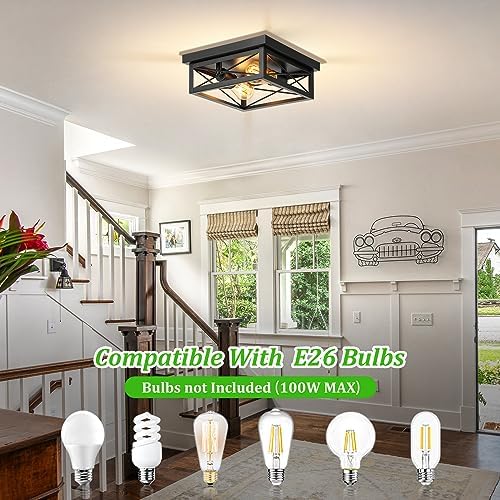 Industrial 2-Light Flush Mount Ceiling Fixture - DIY Builder's Hub