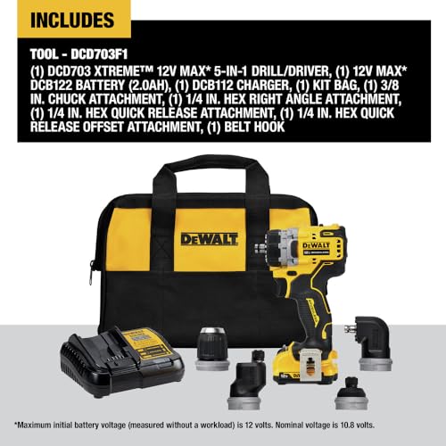 DEWALT 12V MAX Brushless 5-in-1 Cordless Drill/Driver Kit - DIY Builder's Hub