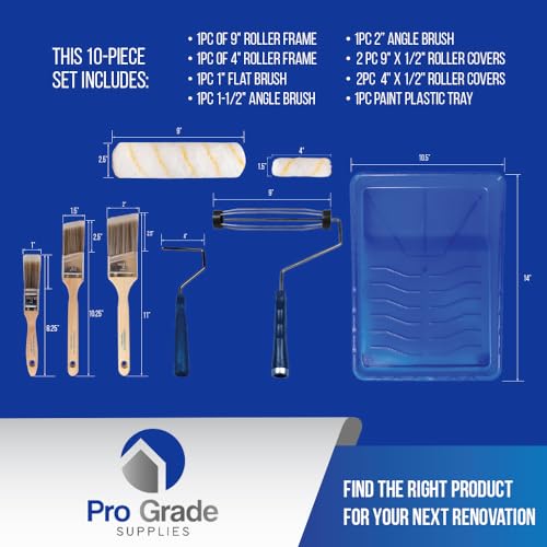 Professional 10-Piece Paint Roller Kit for Easy Wall Painting - DIY Builder's Hub