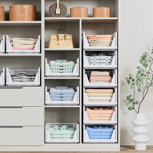 Stackable Closet Storage Bins - Set of 5 Durable Organizers - DIY Builder's Hub