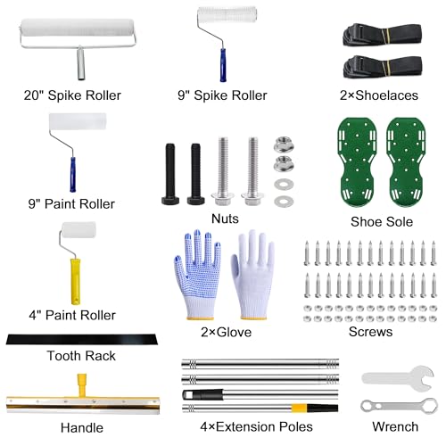 Self-Leveling Cement Tool Kit with Spiked Roller & Accessories - DIY Builder's Hub