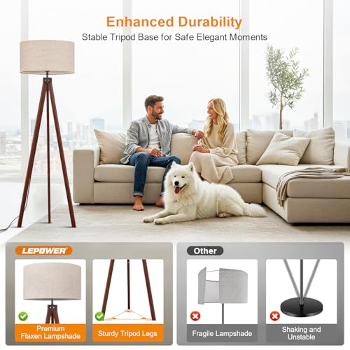 Mid Century Wood Tripod Floor Lamp - Stylish Lighting Solution - DIY Builder's Hub