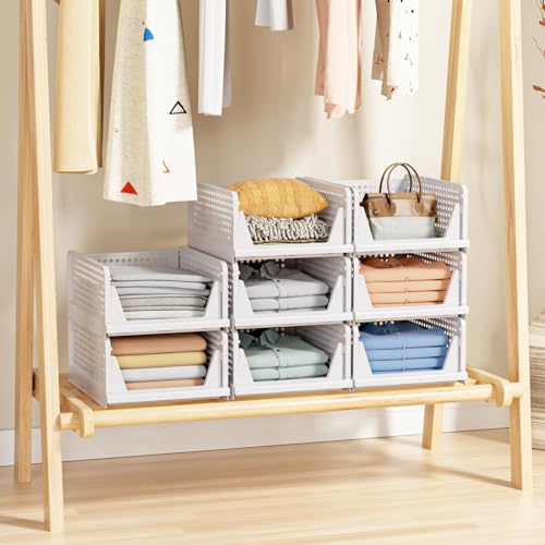 Stackable Closet Storage Bins - Set of 5 Durable Organizers - DIY Builder's Hub