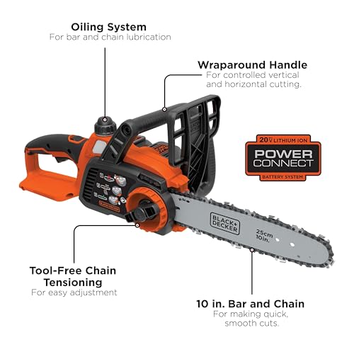 BLACK+DECKER 20V MAX 10-Inch Cordless Chainsaw for Wood Cutting - DIY Builder's Hub