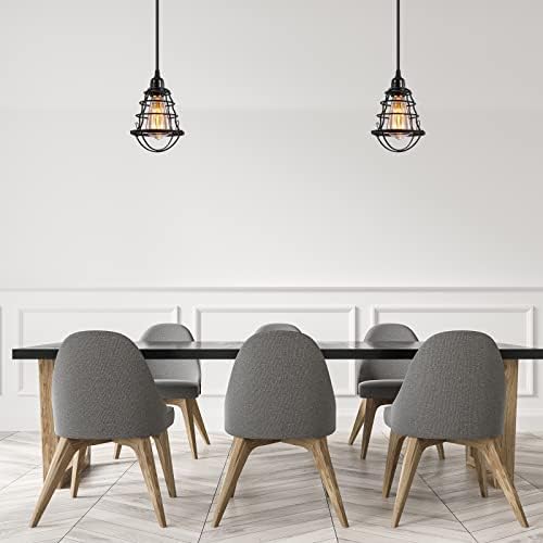 Vintage Adjustable Hanging Cage Pendant Light Fixture - DIY Builder's Hub