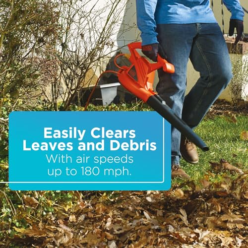 BLACK+DECKER 7-Amp Electric Leaf Blower - Lightweight, 180 MPH - DIY Builder's Hub